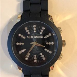 Steve Madden black and gold women's watch